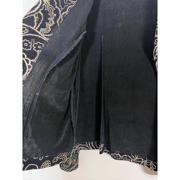 Retro Floral Embroidery Jacket PL Black Old Money Classic Preppy Boho Western - Picture 5 of 10